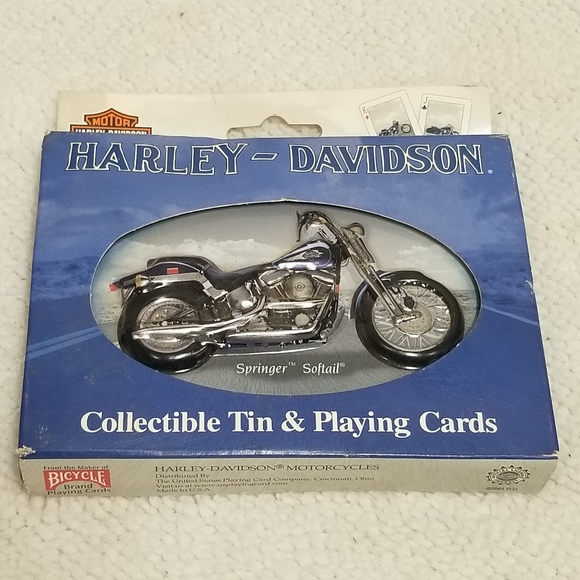Harley Davidson Playing Cards with Collectible Tin Springer Softail NEW… - Picture 4 of 5